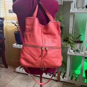 Fossil Erin fold-over pebbled leather handbag- pre-loved.